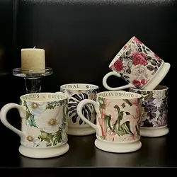 retro ceramic 380ml coffee mug office home water cup French romantic floral Milk cup