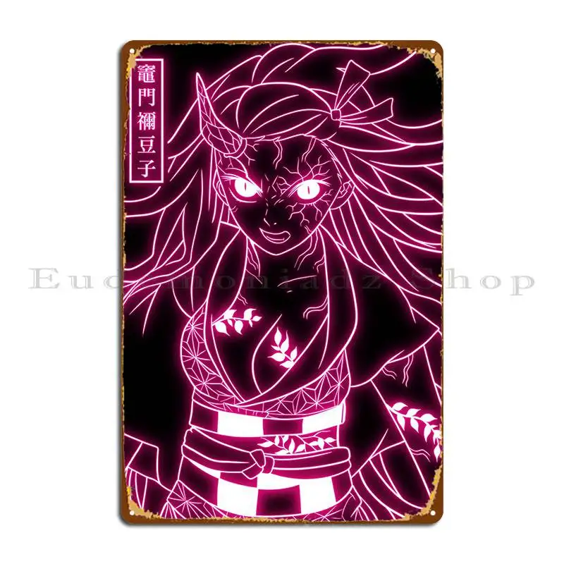 Demon Slayer Nezuko Metal Plaque Poster Pub Plates Plaques Create Cave Printing Tin Sign Poster