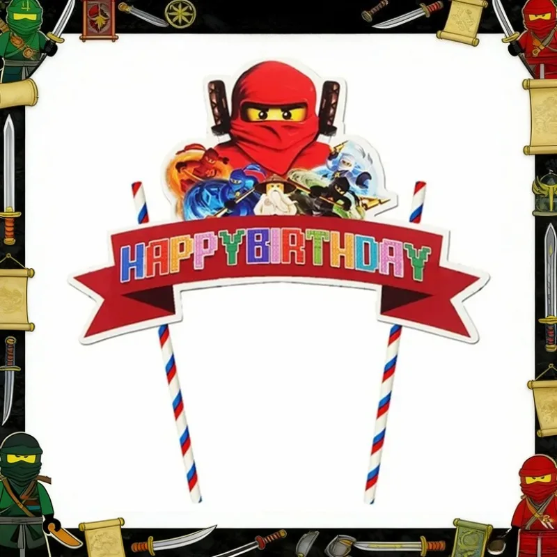 Ninja DIY Happy Birthday Tortendekoration für Kindergeburtstagsfeier-Deko