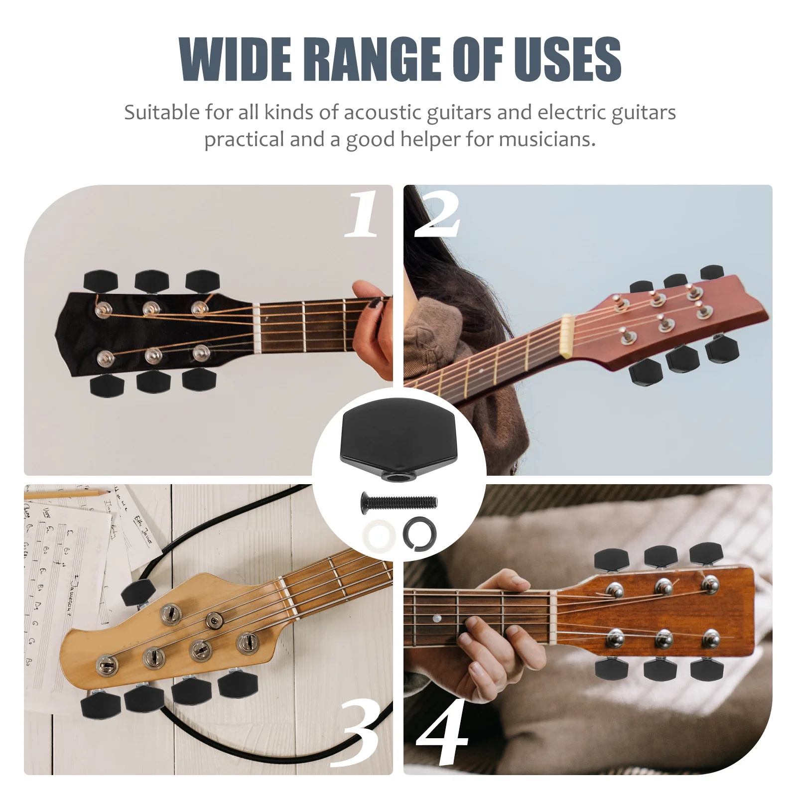 

6 Sets Guitar Tuning Knobs Metal Durable Electronic Folk H les Caps Accessories Strings Fixing Timbre Pitch Adjustment