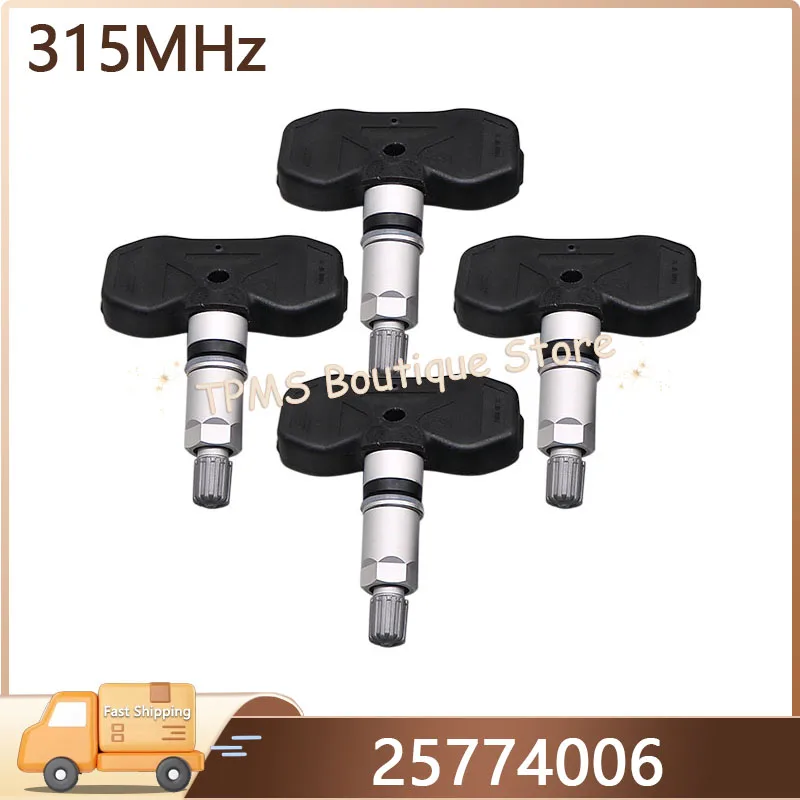 

4 шт. 315 МГц 25774006 TPMS датчик давления в шинах для Buick Rainier Cadillac CTS SRX Chevrolet SSR Trailblazer EXT GMC Envoy XL