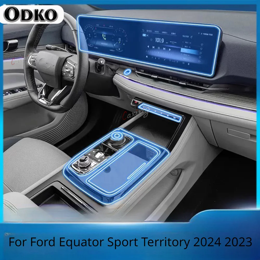 For Ford Equator Sport Territory 2024 2023 Car interior Accessories film transparent TPU Gear Panel Center Console Anti-scratch
