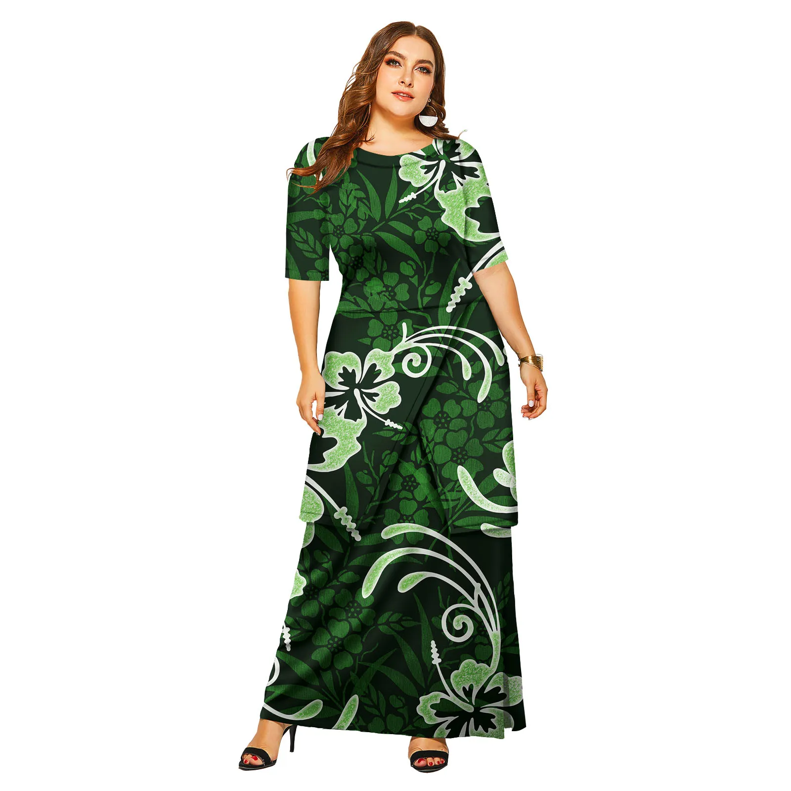 ใหม่มาถึง Island ชุด Polynesian Tribal Puletasi ซามัวผู้หญิงสบายๆ 2 ชิ้นชุดพลัสขนาดผู้หญิงชุด
