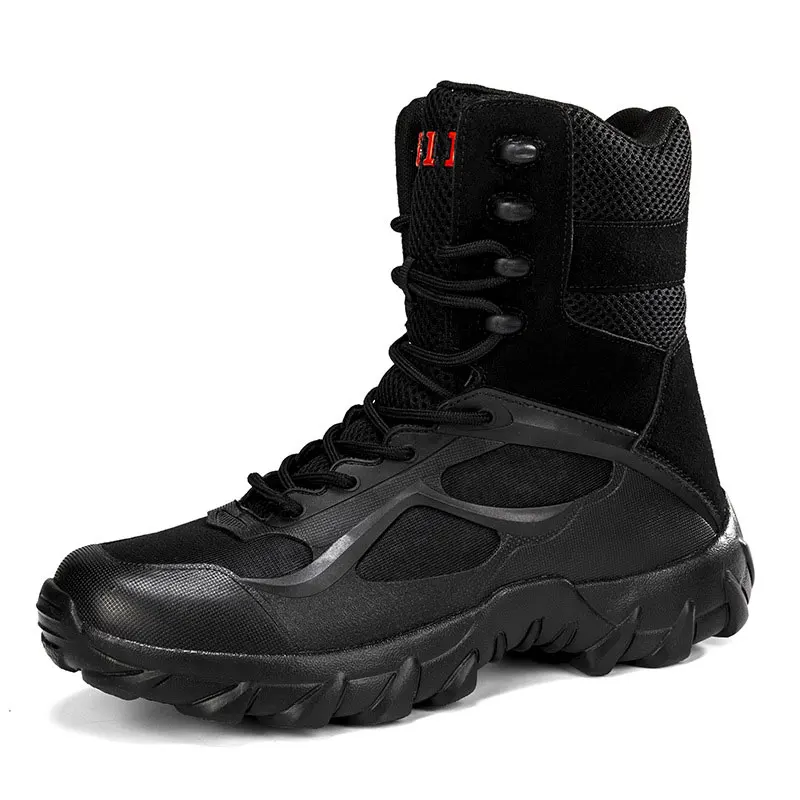 

CHRLCK Non-Slip Hiking Shoes Men Tactical Boots Waterproof Training Trekking Desert Shoes Mountaineering Climbing Travel Shoes