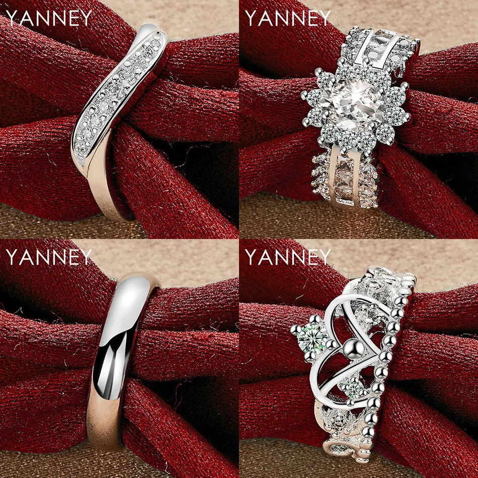 

Charm 925 sterling silver 7/8/9/10 exquisite crown zircon number ring women's accessories engagement gift wedding