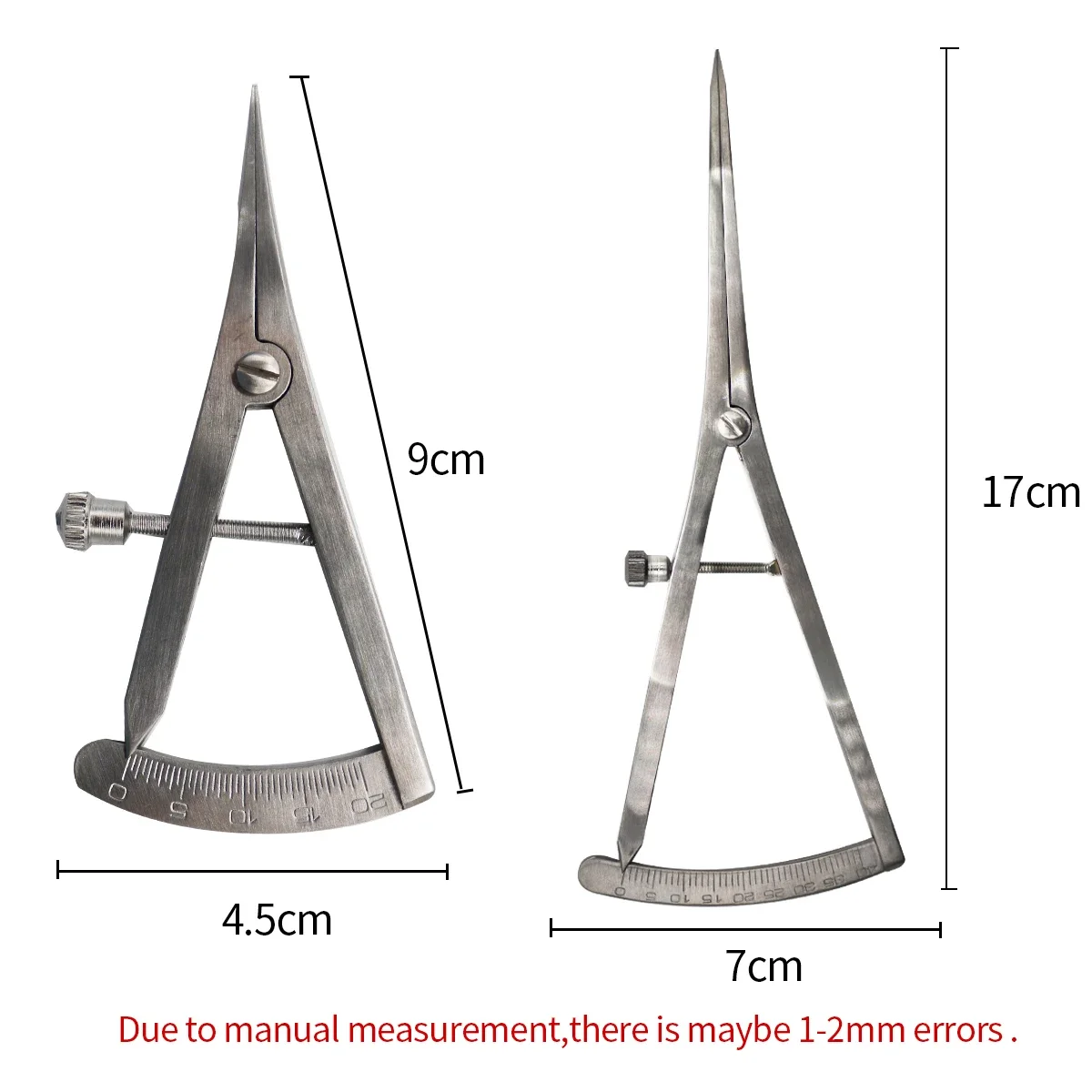 Calibrador de Odontología de cabeza recta, herramienta de medición de laboratorio, regla Dental de acero inoxidable, 1 unidad