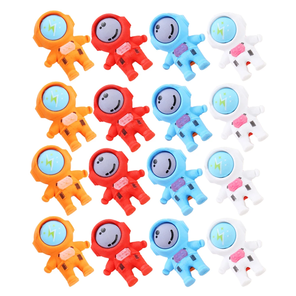 

18pcs Spaceman Eraser Cute Astronaut Birthday Decorations Cartoon Prize Pupils Mini Erasers for Kids Bulk Classroom for School