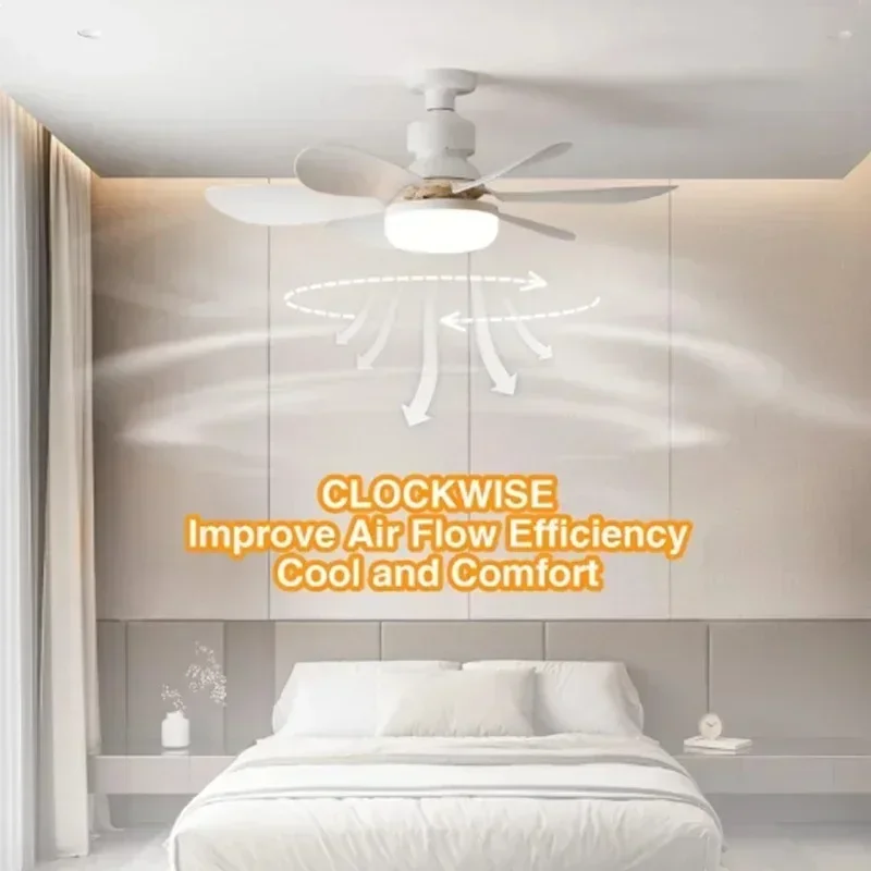 ضوء مروحة السقف E27LED40W الرياح القوية 85-265 فولت مروحة سقف كهربائية صامتة ضوء التحكم عن بعد 85-265 فولت غرفة المعيشة المطبخ