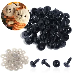 50Pcs/Lot 8-20mm Resin Eyeball Doll Accessories Black Safety Eyes For DIY Crafts Funny Plush Toy Eyes Decoration Animal Gifts
