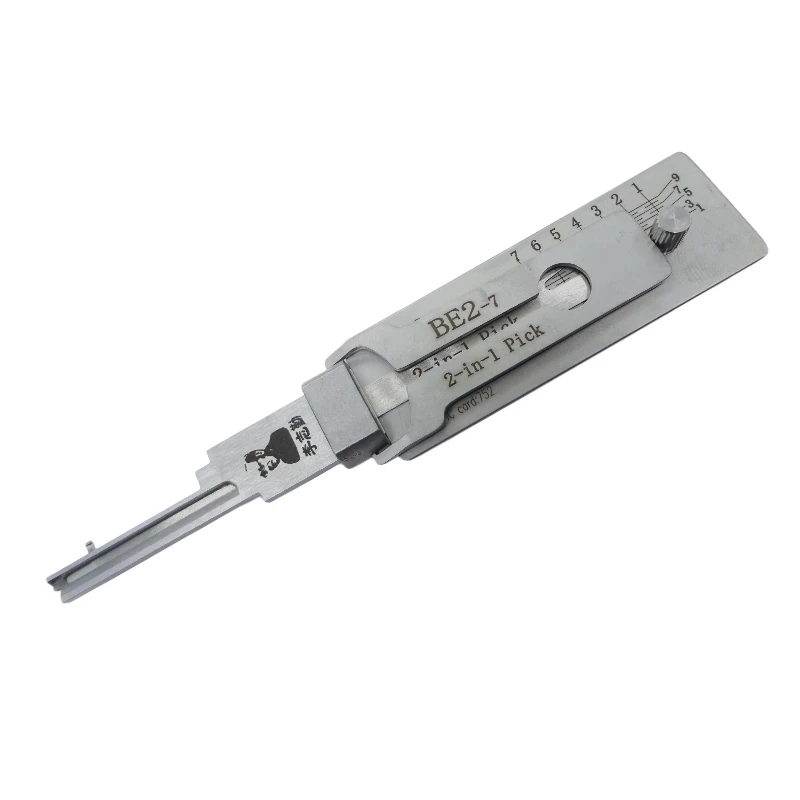 Herramienta de Cerrajería Original LISHI BE2-7 2 en 1, Ganzúa y Decodificador de Fresado Plano para Cerraduras Civiles de Puertas Domésticas