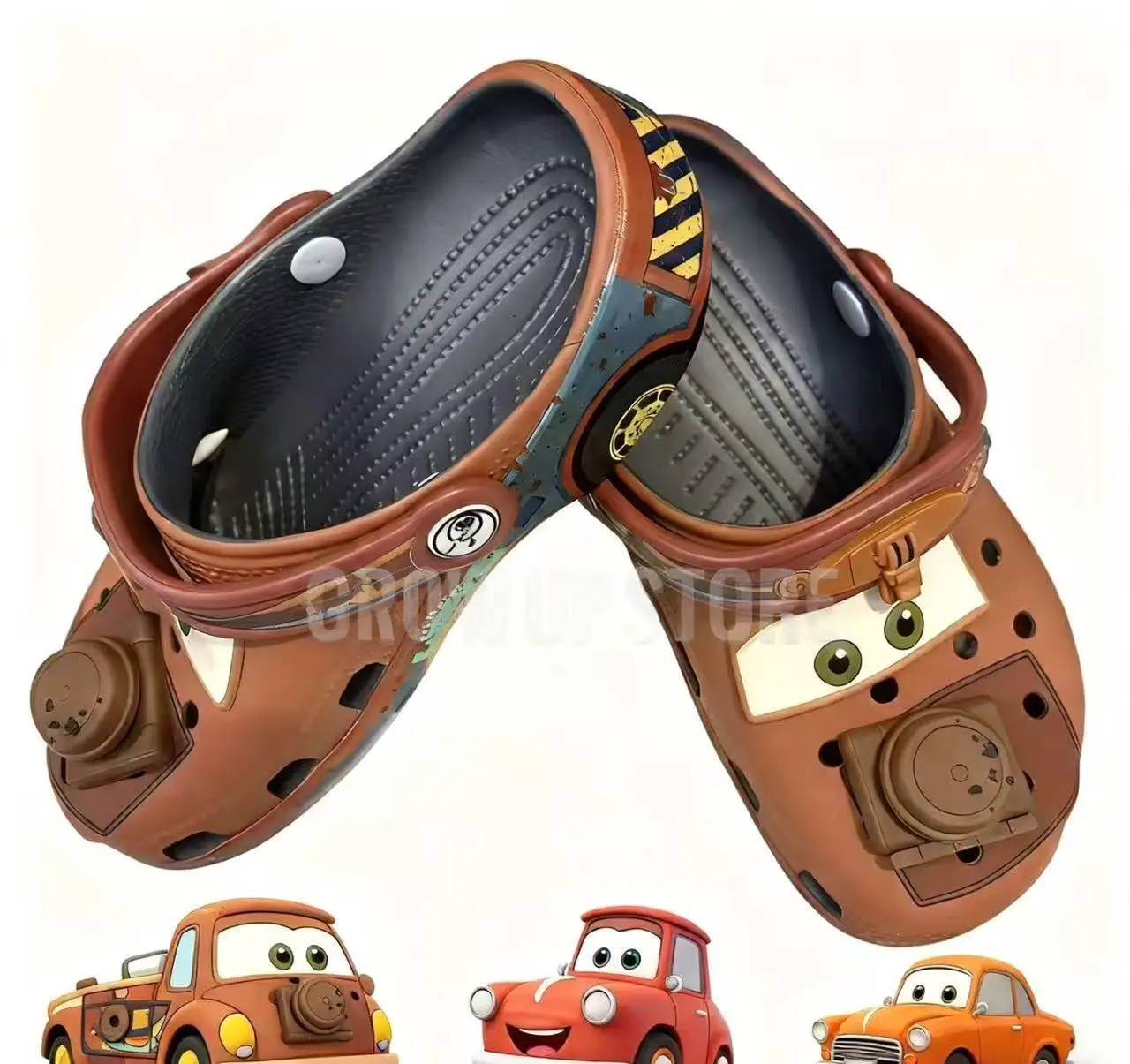 

Mcqueens Pixar Mater Cartoon Solid Waterproof Slippers Hole Sandals Outdoor Sand Children Sandals Casual Breathable Eva Shoes