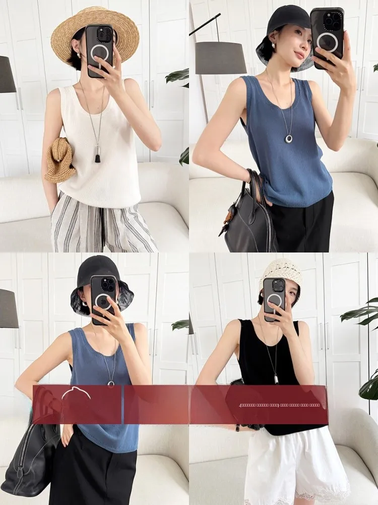 

Amyy Studios Dry And Breathable GAO Twist Cotton Simple Versatile U-Ne Vest Comfortable Regular Length Commute Sle Pure C...