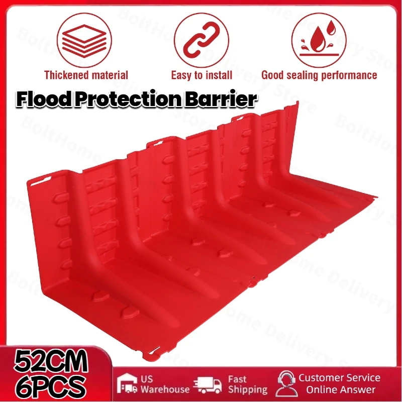 52 سنتيمتر 6 قطعة ABS حواجز المياه للفيضانات في الهواء الطلق وقف المياه على شكل حرف L من القادمة إلى حاجز الوقاية من الفيضانات قابلة لإعادة الاستخدام #1