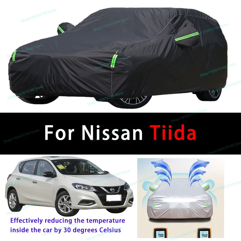 For Nissan Tiida Summer Full Car Covers Outdoor Sun uv Protection Dust Cooling Protective Auto Protective Cover