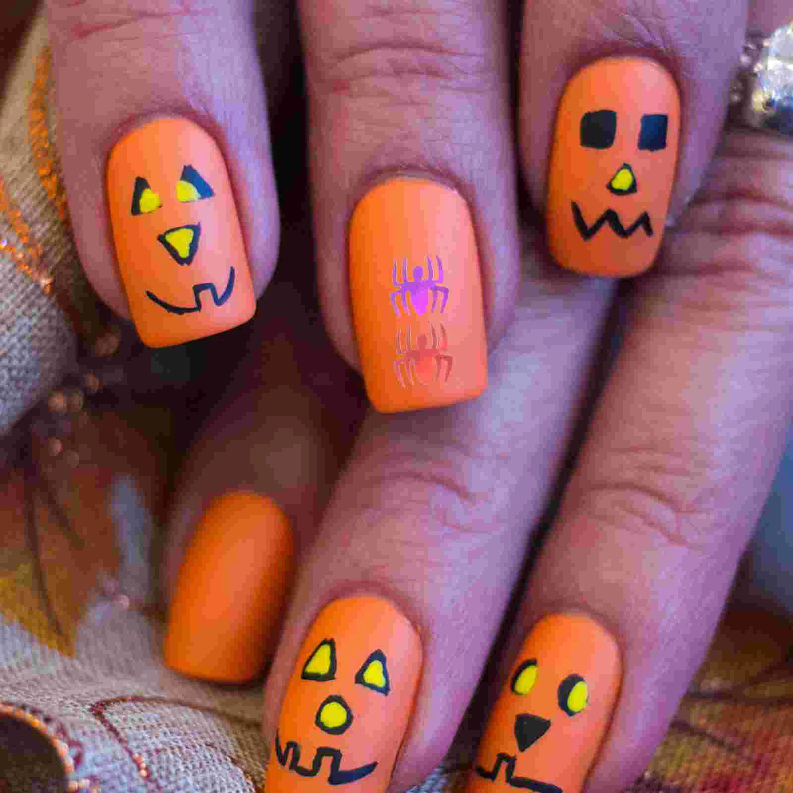 Halloween manicure etiqueta do prego feminino adesivos decoração glitter crânio decalques festa