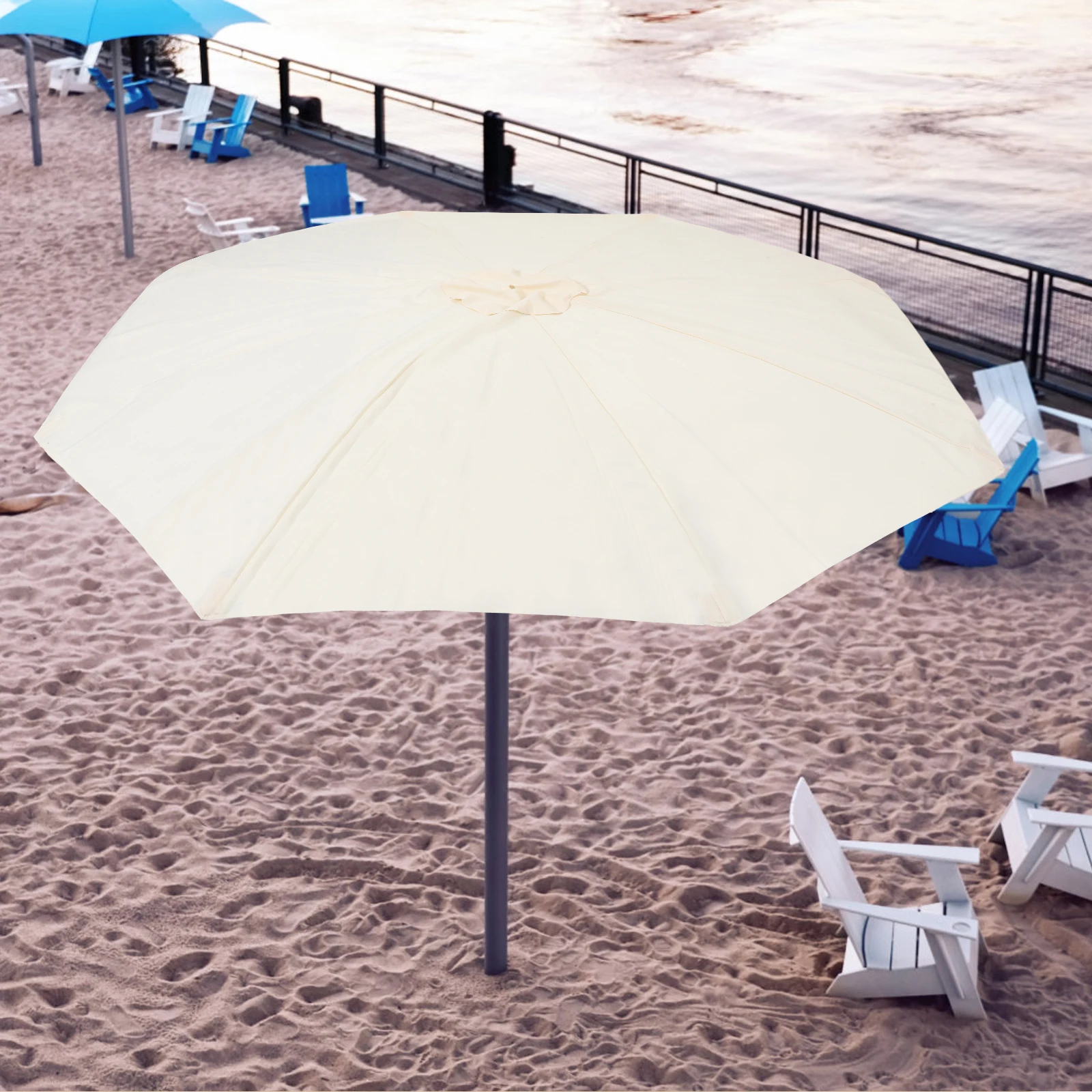 

Replacement Canopy for Patio Umbrella 2.7m 8-Rib Outdoor Garden Shade Rainproof Fabric Sun Protection Parasol Cover