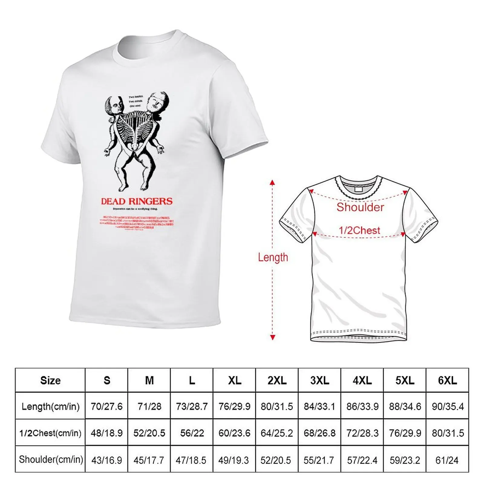 DEAD RINGERS - creepytwins poster T-Shirt street wear sports fans clothing for men