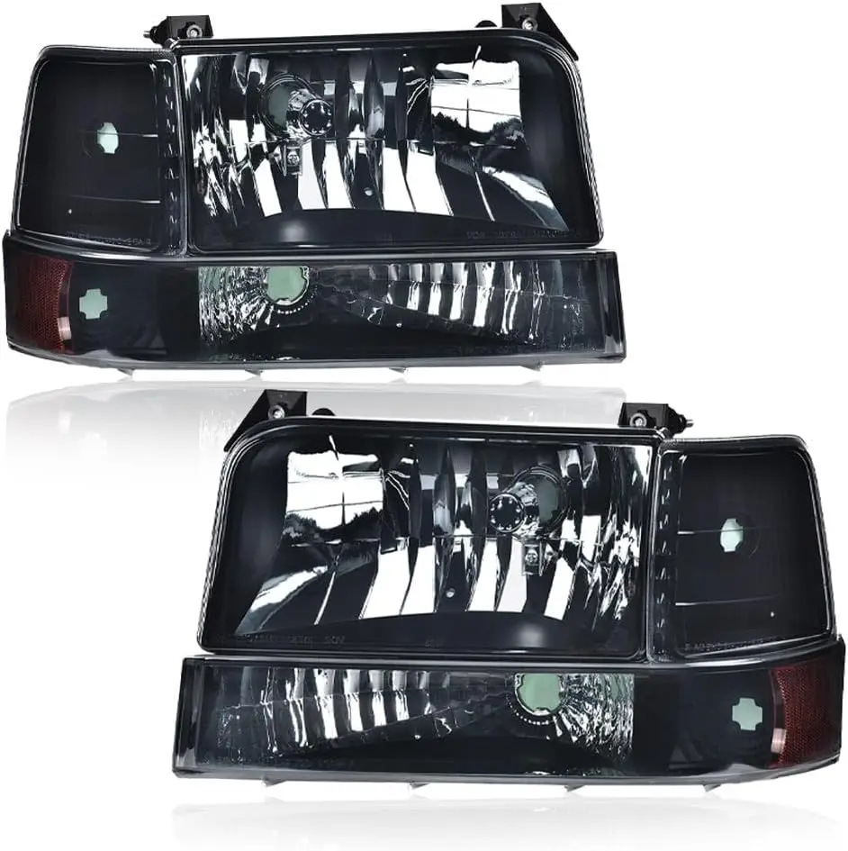 

Headlight Compatible with Ford F150/250/350 Bronco/F-Super Duty 1992-1997 w/Corner Signal Driver Passenger Side Pair Headlamps S