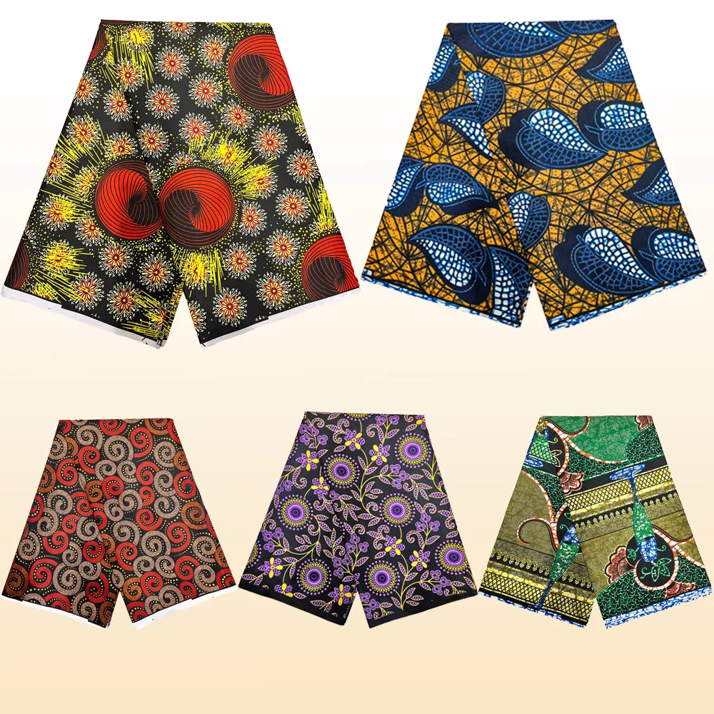 Tissu Wax Ankara 6 Yards 2025 – Tissu Imprimé Wax Africain de Haute Qualité – Véritable Wax Africain Garanti