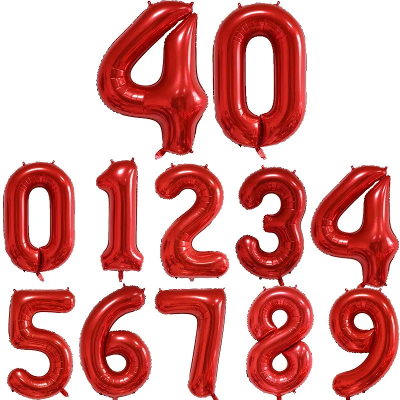 Disney 40 inch red numeral slim body American version birthday party decoration floating balloon