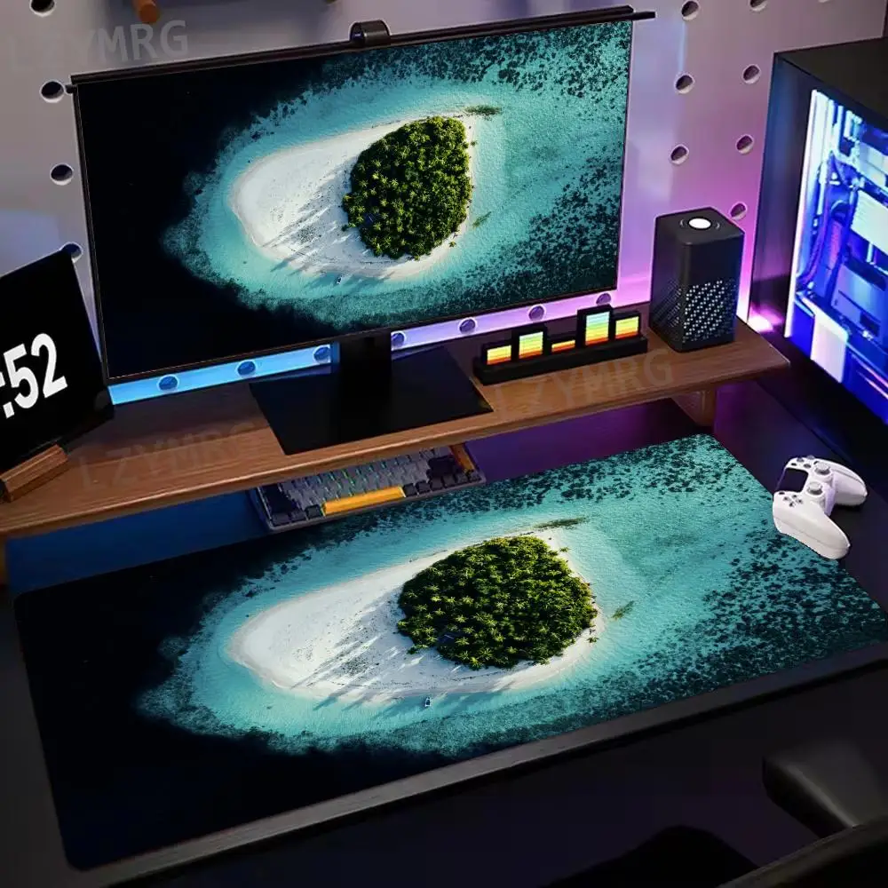 

Island in The Sea Mouse Pad Large Rubber Base Non-slip PC Desk Accessories Mousepad for Office and Gamer Keyboard Mats Decor Mat