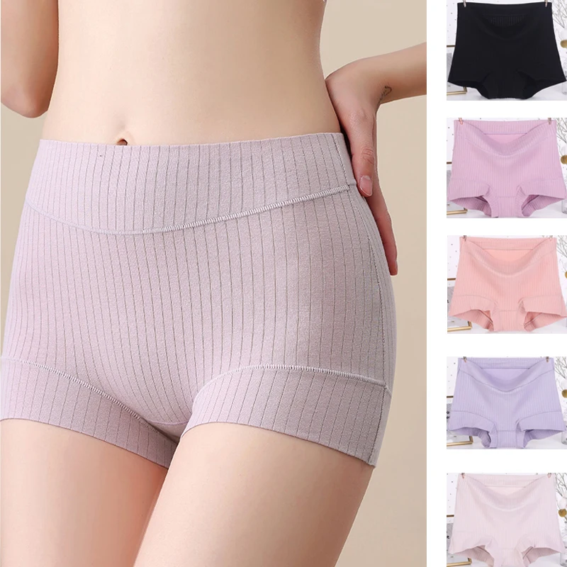 

3 шт., трусики из чистого хлопка, женские однотонные трусы больших размеров, дышащие трусы для девочек, женские трусики с высокой талией, удобные короткие