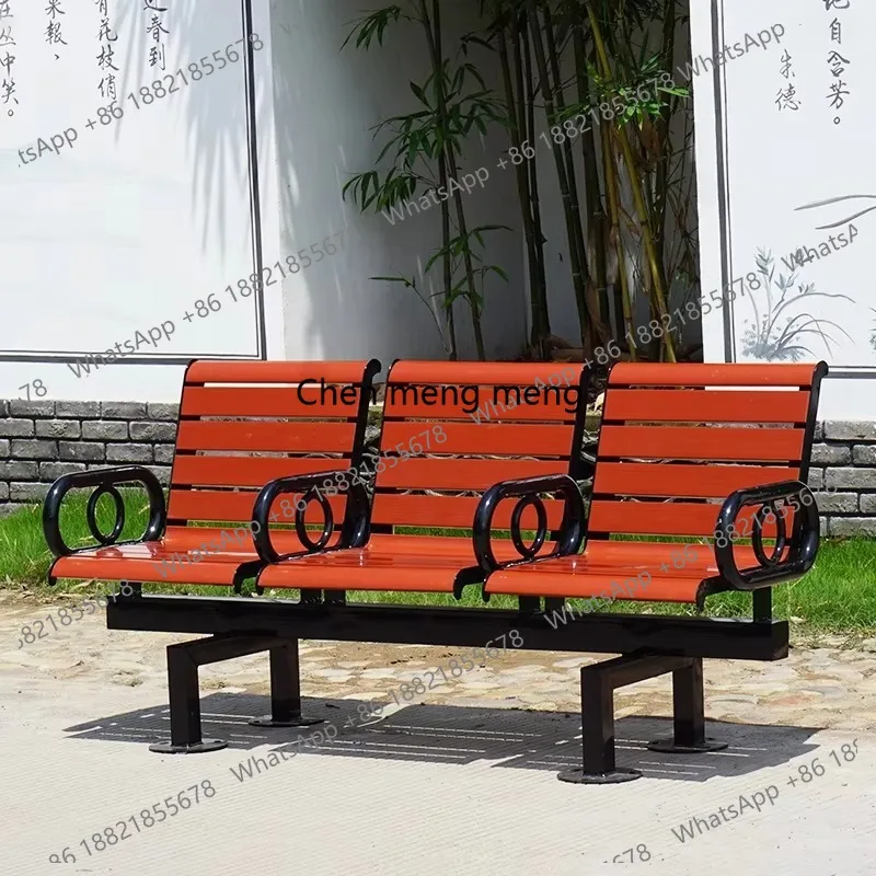

Customized Outdoor Aluminum 3seaters Park Benches Plastic Wood with Armrest Backrest Outside Bench for Public