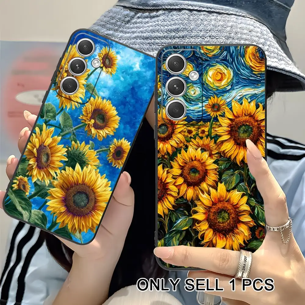 Sunflowers Art Phone Case for Samsung Galaxy S26 S25 S24 S23 S22 S21 S20 Note20 Plus FE Ultra Soft TPU Shockproof Cover