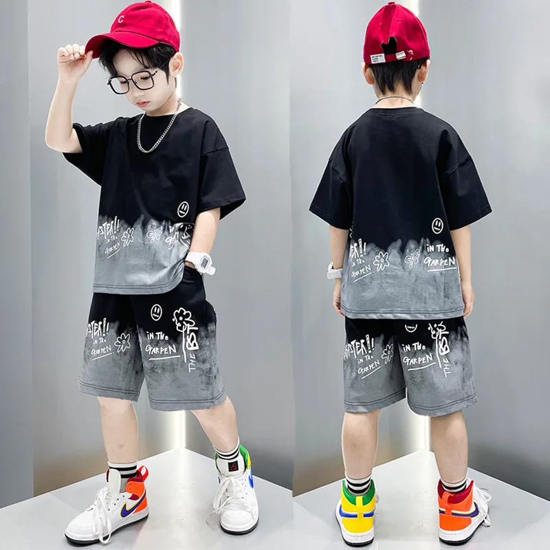 

2023 New Boy's Summer Suit Children Boy short-sleeved Sports fashion Clothing set