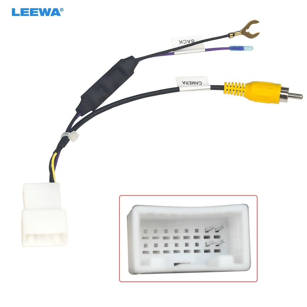 LEEWA 16-pin Car Reverse Camera Output Video Adapter Wiring Cable For Toyota Original Factory Camera Video Output #CA7457