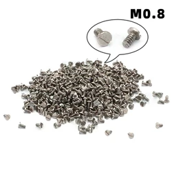 10Pcs M0.8x1.5mm Slotted Flat Head Micro Screw Ultra Small Machine Thread Precision Screw Watch Maintenance 303 Stainless Steel