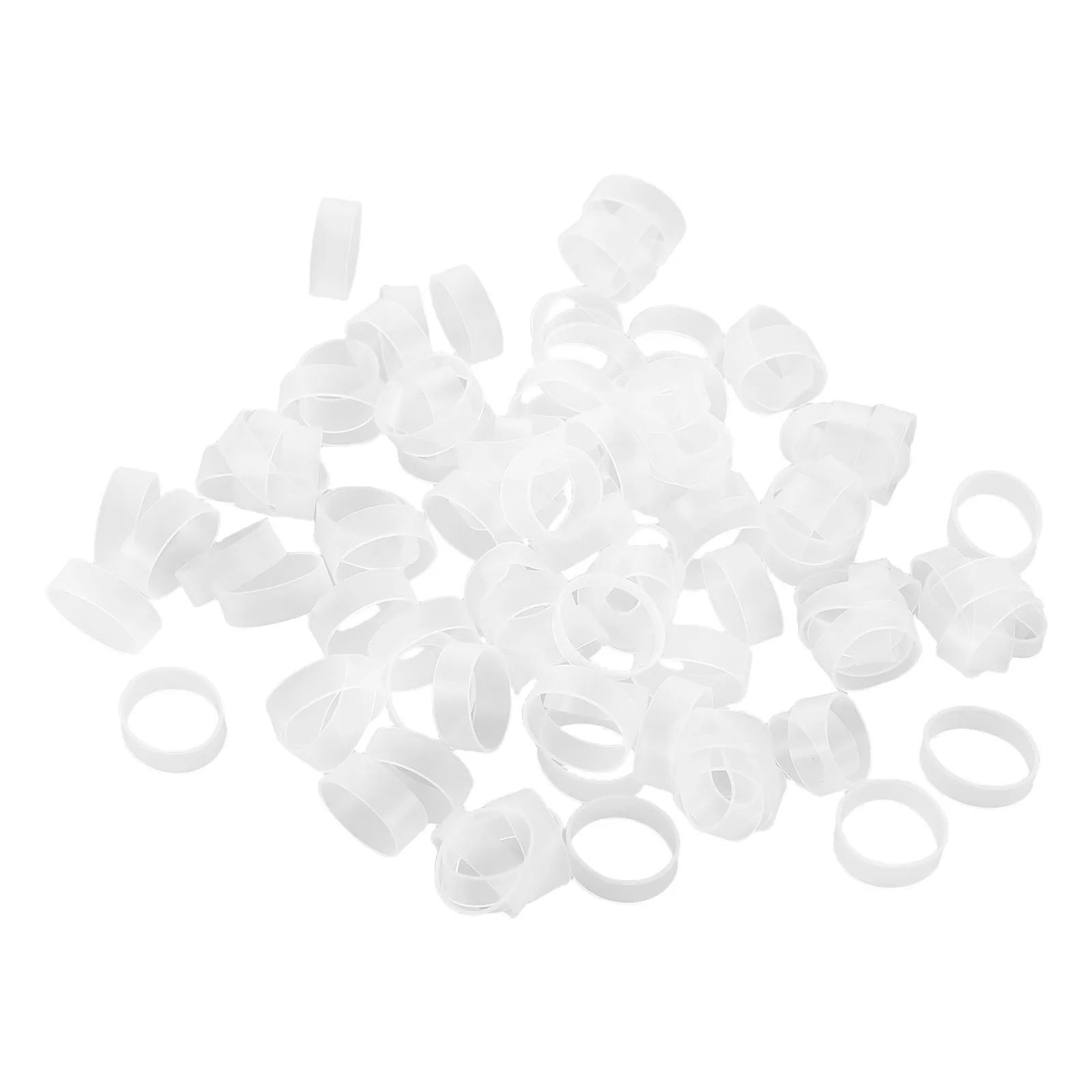 

500Pcs Silicone Cable Ties Flexible Elastic Reusable Flat Rubber Bands for Data Lines Wire Management Home Office Use