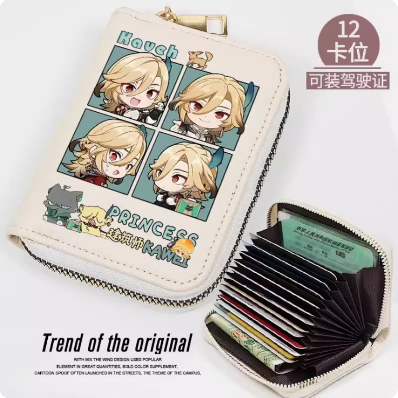 Anime Genshin Impact Kaveh Fashion Wallet PU Purse Card Coin Zipper Cash Holder Bag Cosplay Gift B546