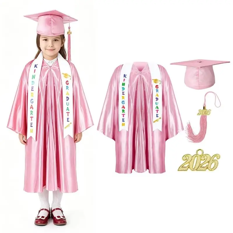 Kindergarten Graduation Cap and Gown Kids with Stole and Certificate for 2026 Preschool Graduation Tassel Set for Preschool Kids