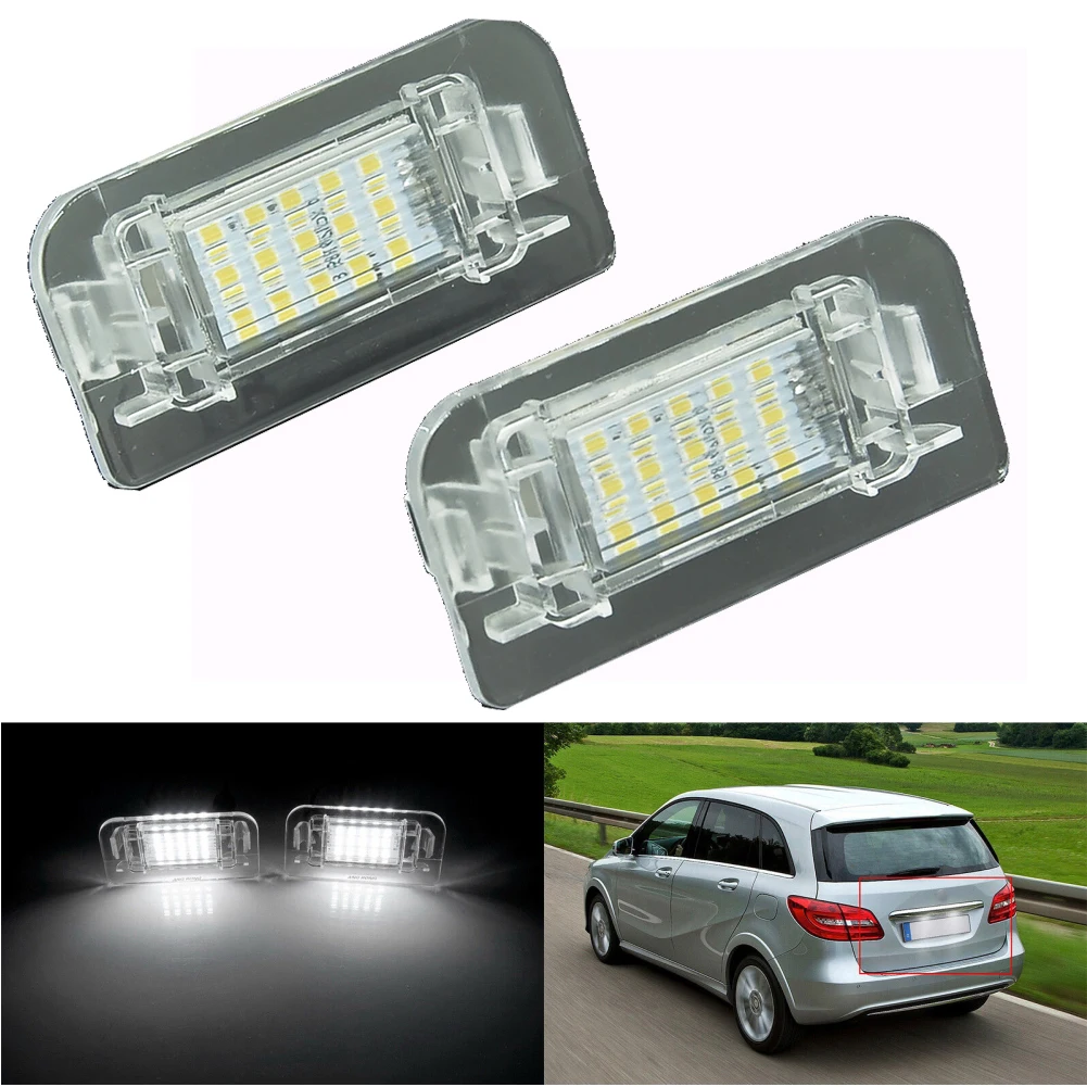 2Pcs Car LED Number License Plate Lights For Mercedes Benz B-Class W246 W242 Canbus