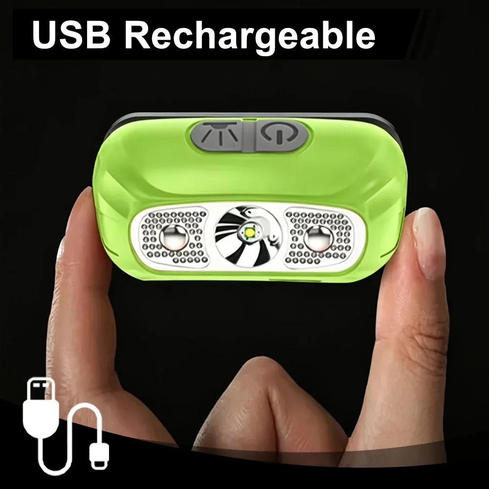 Mini Rechargeable Sensor Headlamp Powerful Fishing Camping USB Head Flashlight COB LED Head Light Torch Headlights Front Lantern