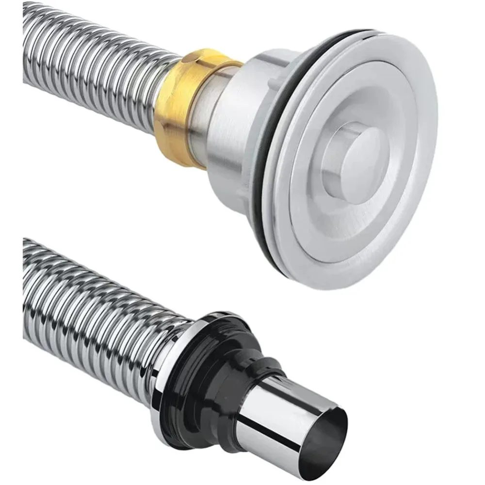 Stainless Steel Kitchen Sink Drain Pipe Water Hose Anti-odor Sink Strainer Connection Overflow Sewer Drainer Kitchen Accessories