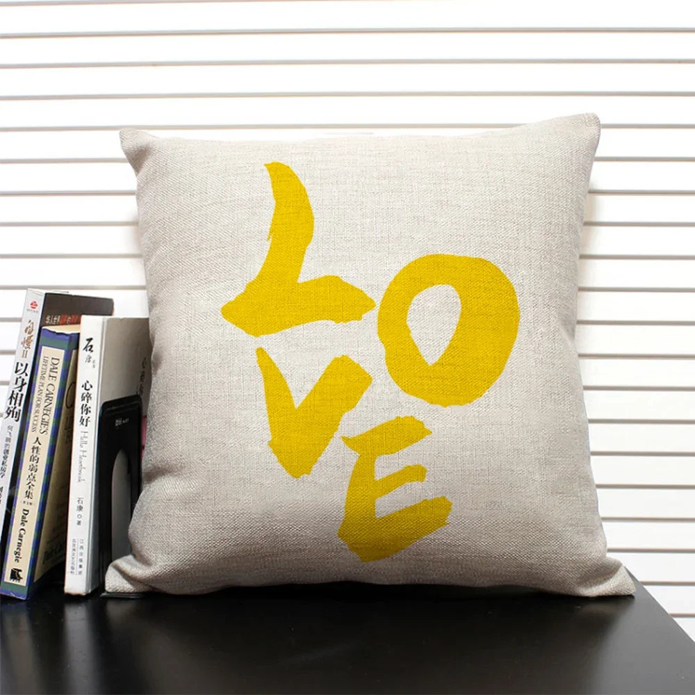 Bar Simplicity Decorative Throw Pillow Case Lovebirds Print Cushion Cover for Home Decor Linen Pillowcase