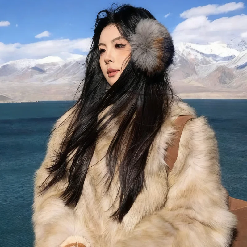 Orejeras de piel sintética para invierno, tapones para los oídos antifrío de felpa, orejeras coreanas de piel sintética de visón, orejeras gruesas Y2k de felpa peluda a prueba de viento