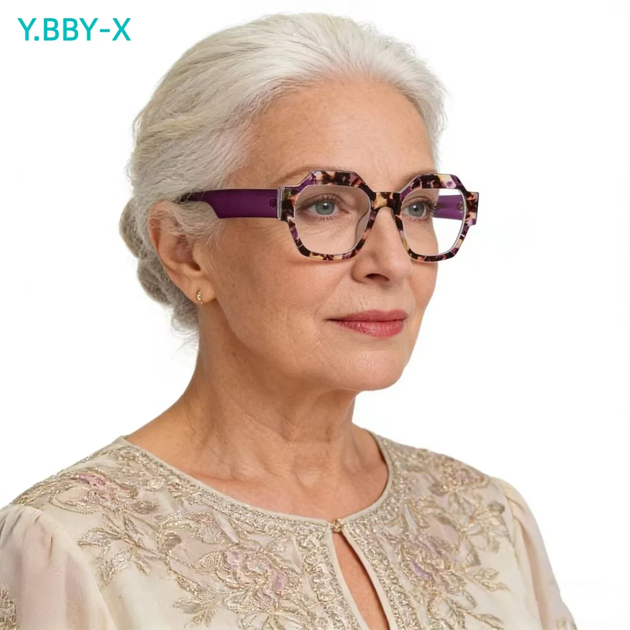 

Y.BBY-X Square Reading Glasses Anti Blue Light Eyewear for Myopia and Hyperopia Prescription Glasses Woman
