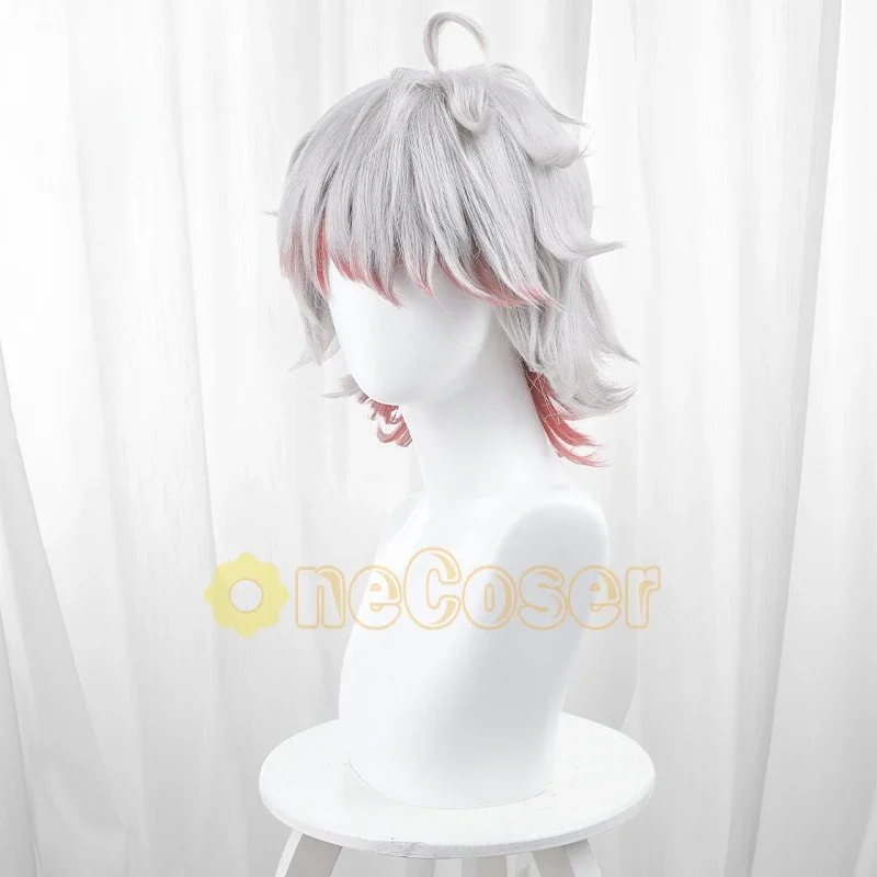 Rare Case Cosplay Wig Gray Gradient Red Hair Game Identity V Patient Emil Heat-resistant Fiber Hair Wig Cap Halloween Party