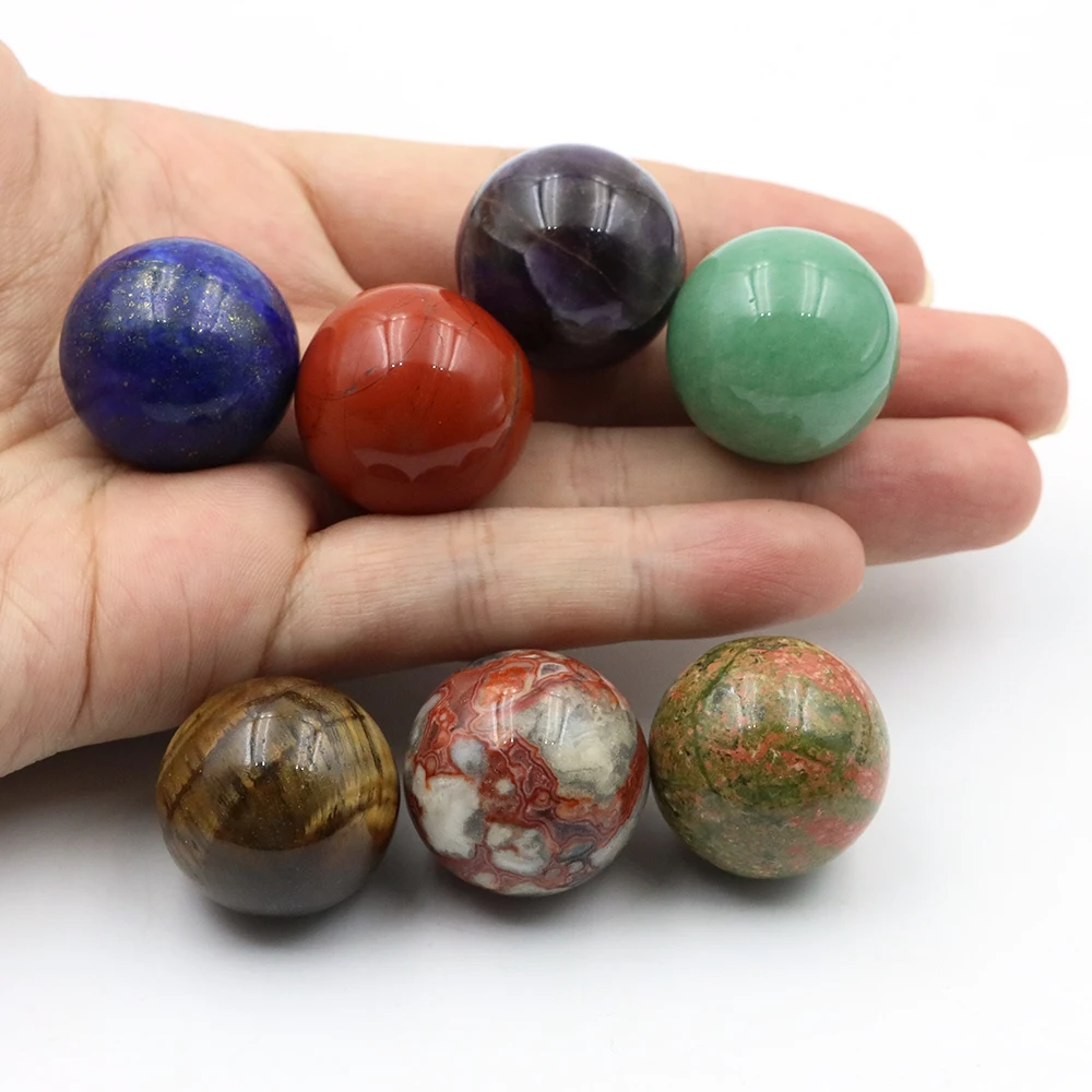 

25mm Crystal Ball Undrill Gemstone Sphere Polished Naturally Love Amethyst Bead DIY Gem Spiritual energy Balance Meditation Gift