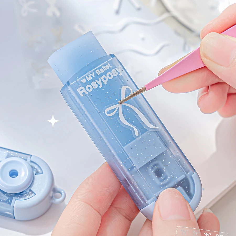 Sliding Eraser Refill Set Sparkling & Transparent Refillable Less Dust Cleaning Correcting Tools Office School F7701