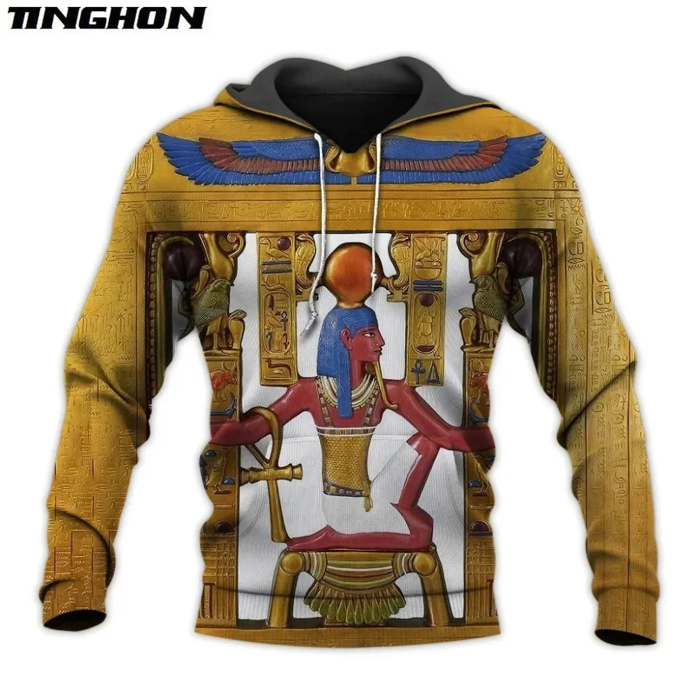 

XS-7XL Mysterious retro ancient egypt Pharaoh totem 3d hoodies/Sweatshirt Winter autumn funny long selvee streetwear 17