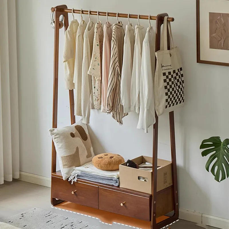 

Wooden Storage Coat Racks Garment Minimalist Dress Rail Clothes Wall Coat Racks Bedroom Display Arara De Roupa Home Furniture