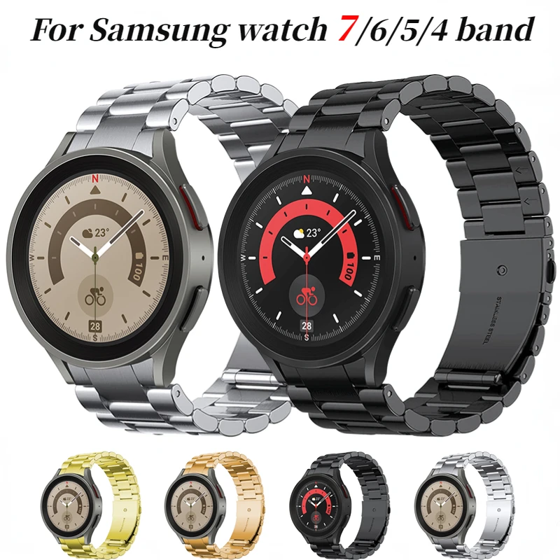 

Metal Strap For Samsung Galaxy Watch 6 Classic 47mm 43mm 46mm 42mm Pro 45mm No Gap Curved Interface Wristband Watch 7 6 5 4 Band