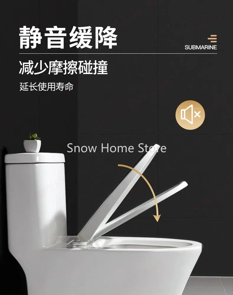 PP Universal Slow-Close Toilet Seat Lid Cover Set Thicken Replacement Antibacterial Square Round O/V Type Seats