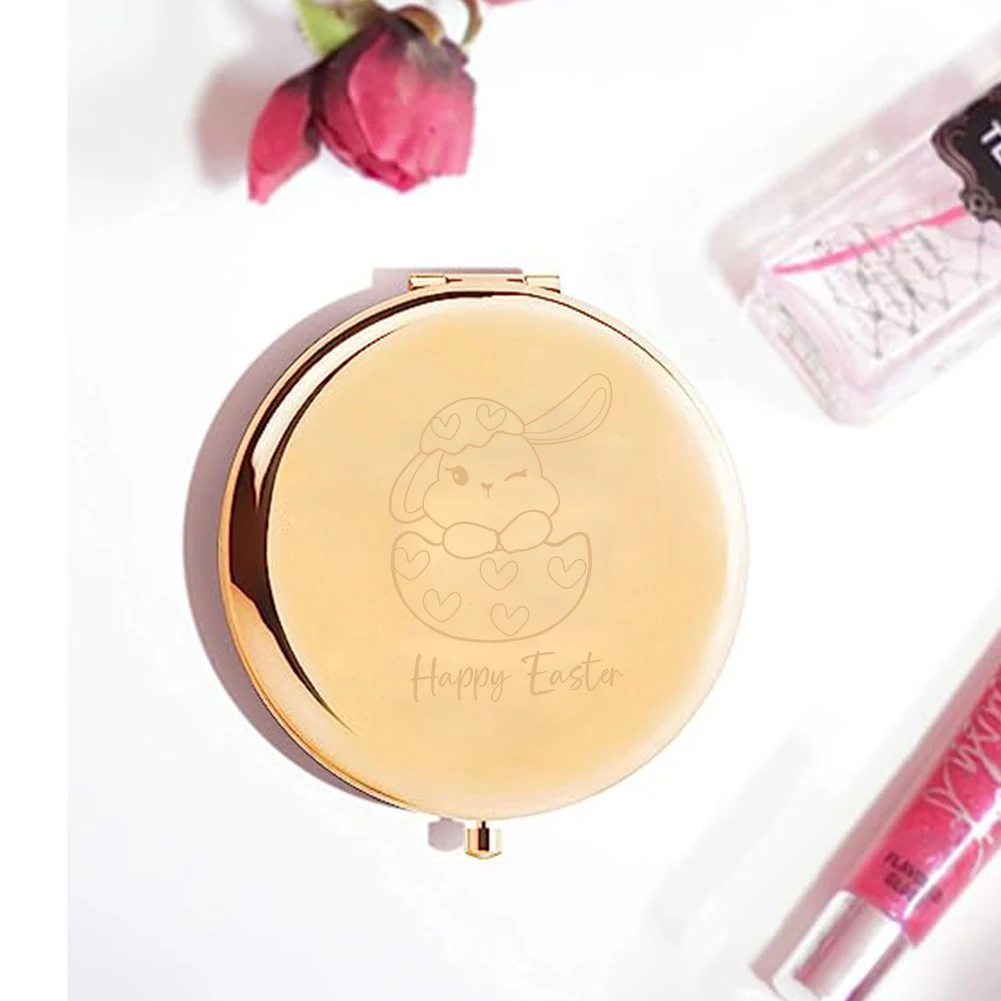 1pc Cartoon Beautiful rabbit Customized Text Pocket Mirror Makeup Mirror Round Circle Mirror Christening Souvenir