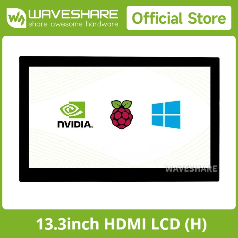 Waveshare 13.3inch Capacitive Touch Screen LCD, 1920*1080, HDMI, IPS, Various Systems Support, for Raspberry Pi, for Jetson Nano