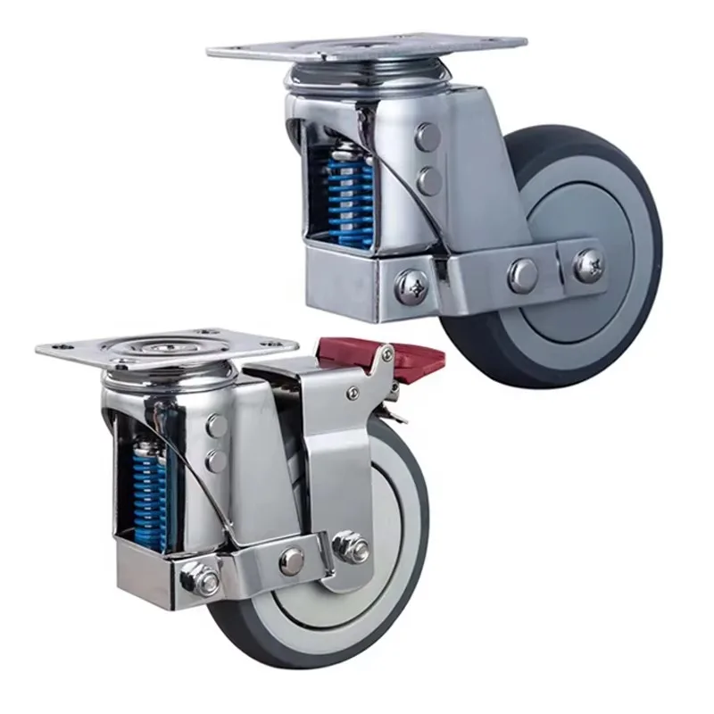 4-Inch casters Industrial casters with spring-loaded casters with shock absorbers